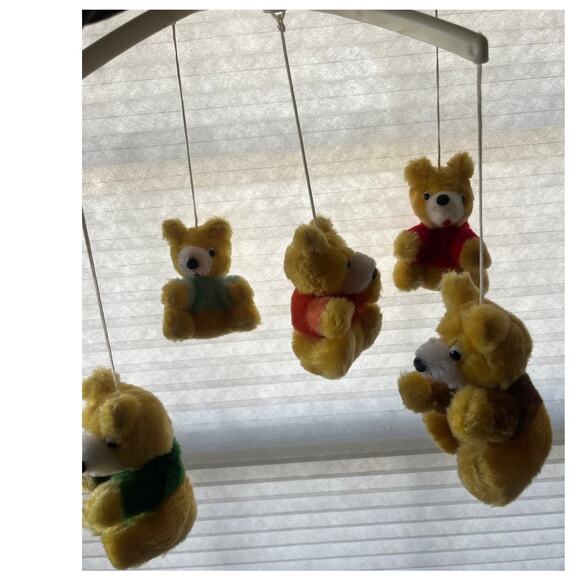 Vintage Nursery Originals Teddy Bear Plush Baby Crib Moblie 1978 - Picture 2 of 8